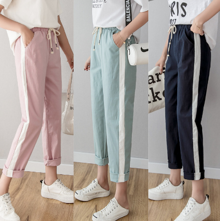 Casual Harem Pants Women's Pantaloni Donna Green Pink Black High Waist Summer Pants Plus Size sweatpants Harajuku Trousers Women